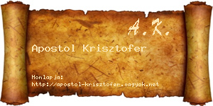 Apostol Krisztofer névjegykártya