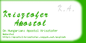 krisztofer apostol business card